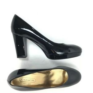 Coach 'FERN' Black Patent Leather Pumps 6